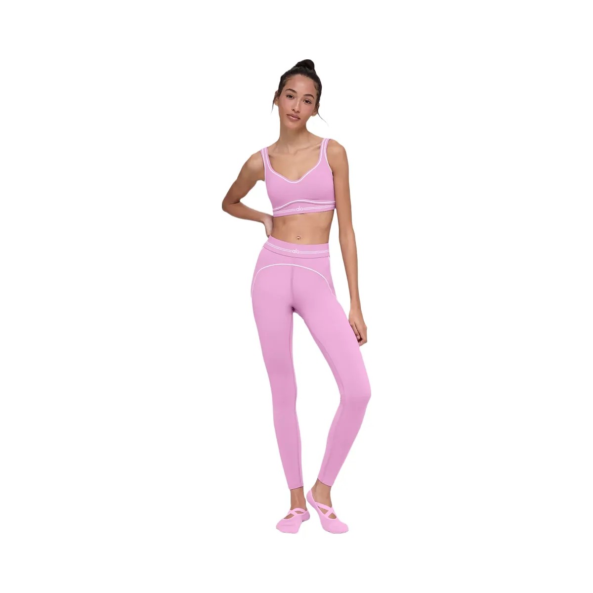 Alo Women's Airbrush Heart Throb Bra - Candy Heart Pink/White - HypeFly India View 4