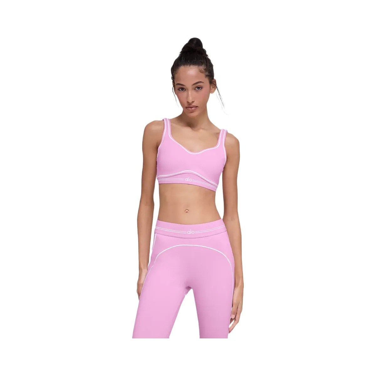 Alo Women's Airbrush Heart Throb Bra - Candy Heart Pink/White - HypeFly India View 1