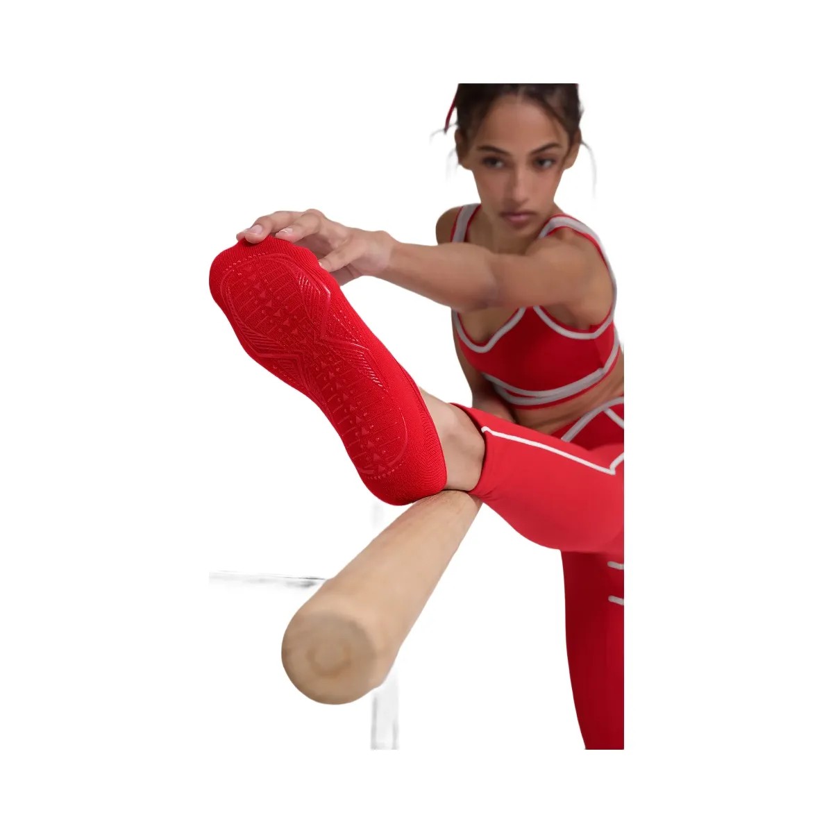 Alo Women's Pivot Barre Sock - Bright Red - HypeFly India View 2