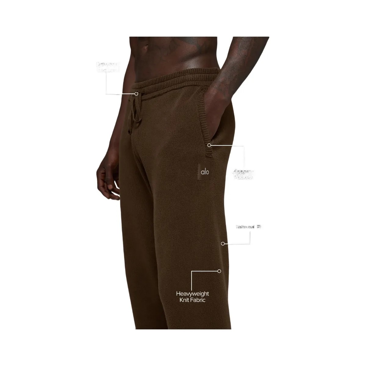 Alo Men's Scholar Straight Leg Sweatpant - Espresso - HypeFly India View 4