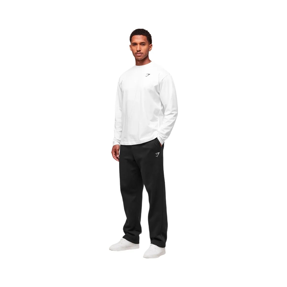 Gymshark Essential Oversized Long Sleeve T-Shirt - White - HypeFly India View 4