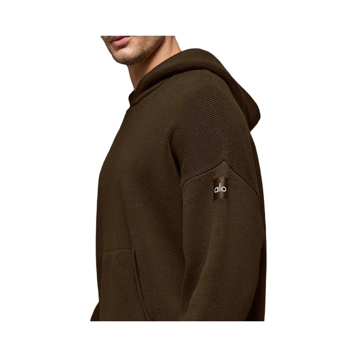 Alo Men's Scholar Hooded Sweater - Espresso - HypeFly India View 4