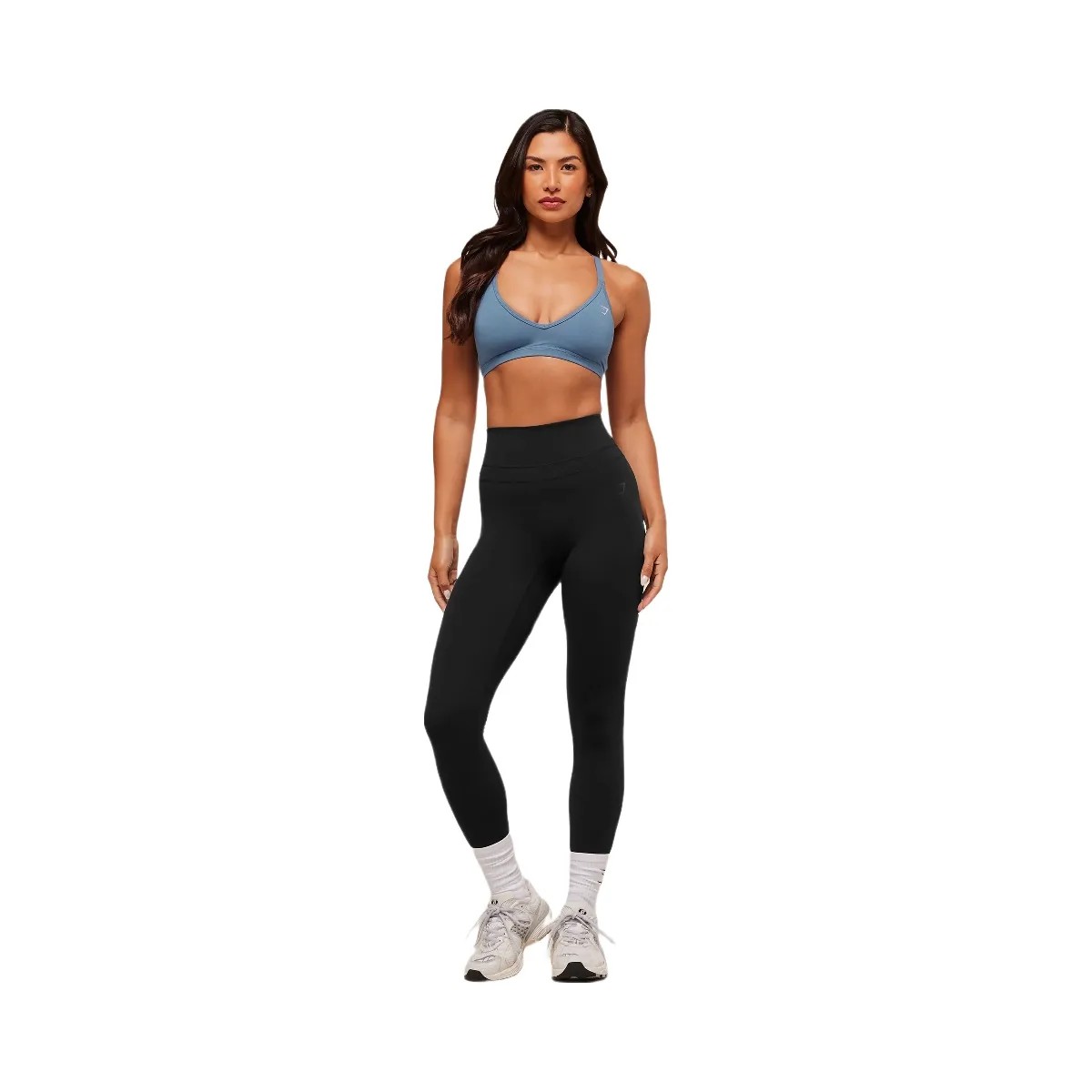 Gymshark Cotton Racerback Sports Bra - Worn Blue - HypeFly India View 2