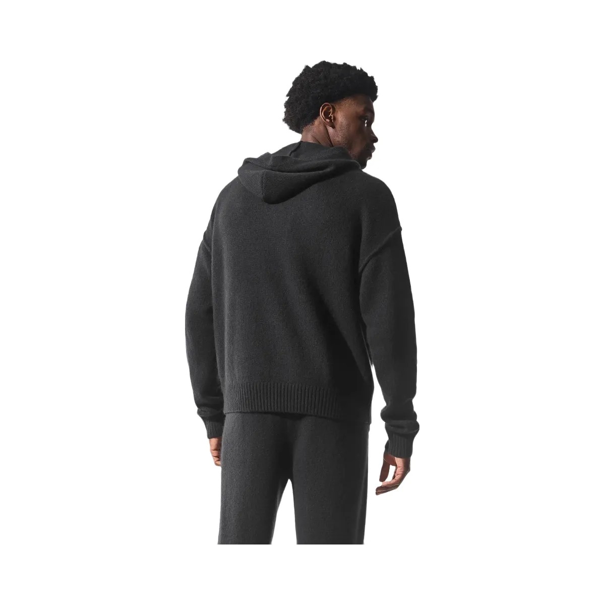 Alo Men's Wool Cashmere New Class Hoodie - Black - HypeFly India View 2