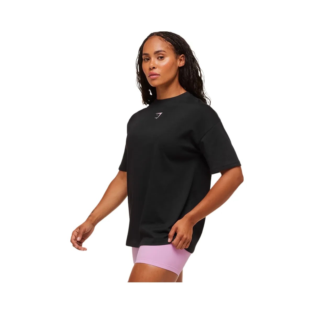 Gymshark Power Oversized T-Shirt - Black/Warm Lilac - HypeFly India View 3