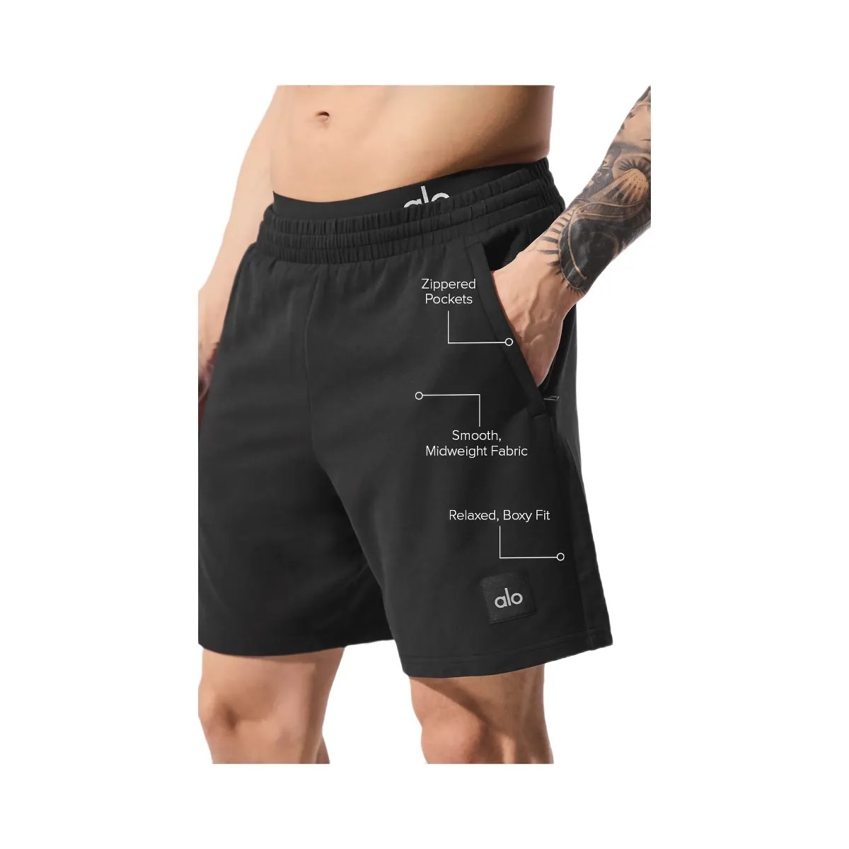 Alo Men's 7" Double Take Short - Black - HypeFly India View 2