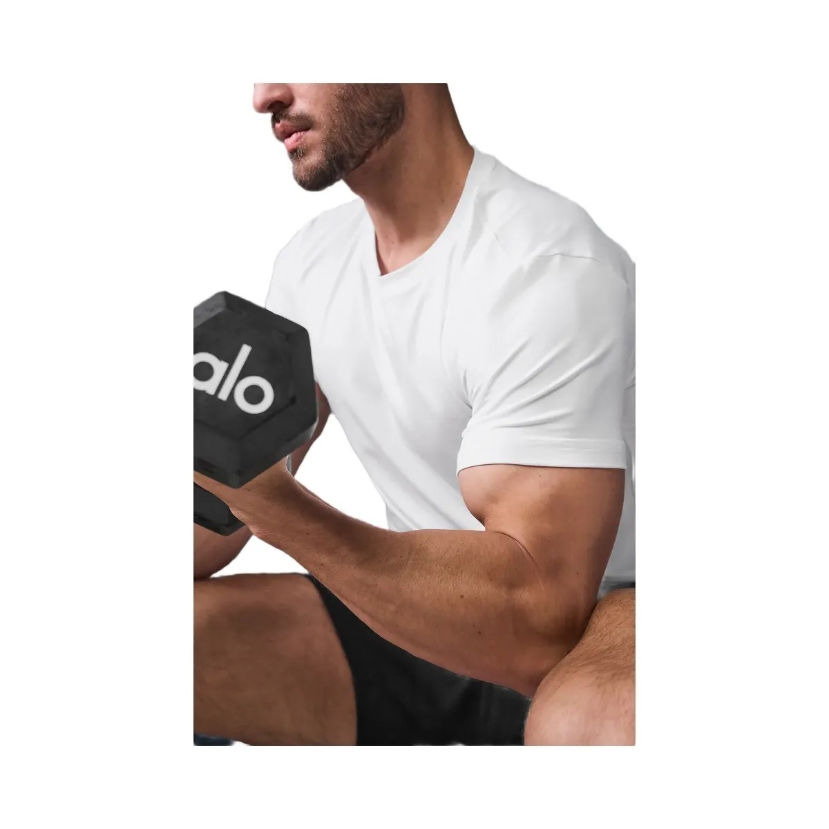 Alo Men's Conquer Reform Crewneck Short Sleeve - White - HypeFly India View 4