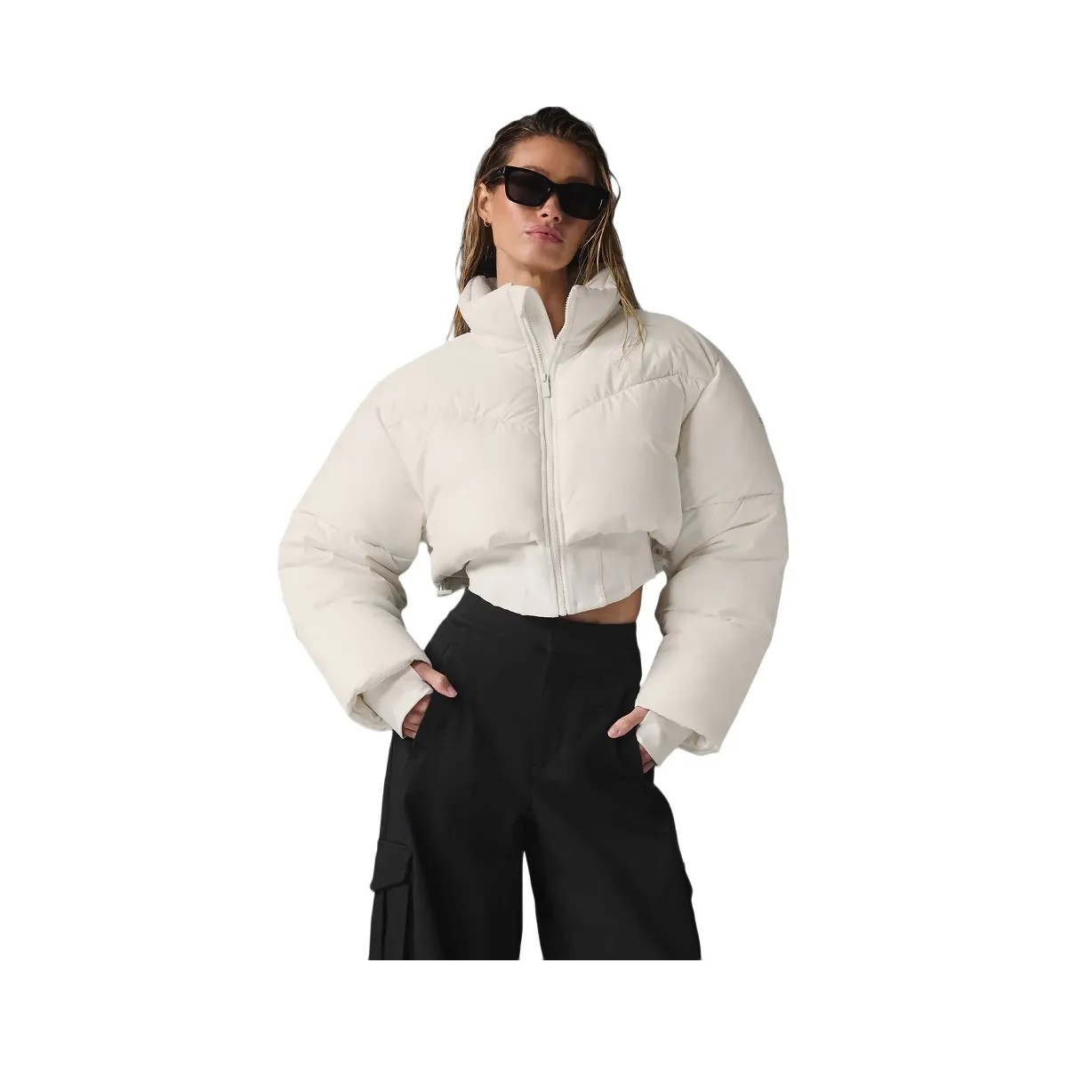 Alo Women's Main Act Corset Puffer - Ivory - HypeFly India View 1