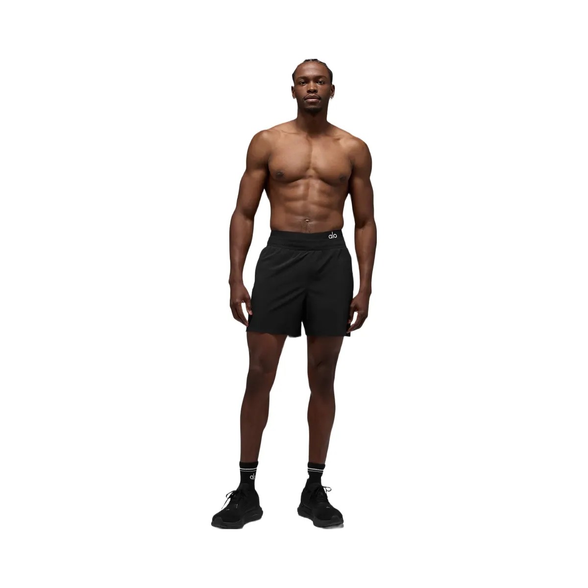 Alo Men's 5" Traction Running Short - Black - HypeFly India View 1