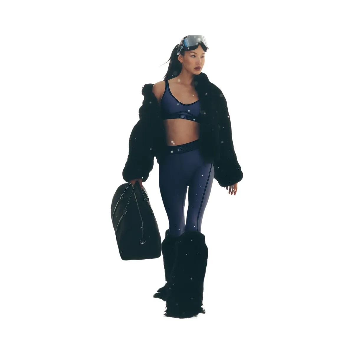 Alo Women's Airlift High-Waist 7/8 Line Up Legging - Navy - HypeFly India View 5