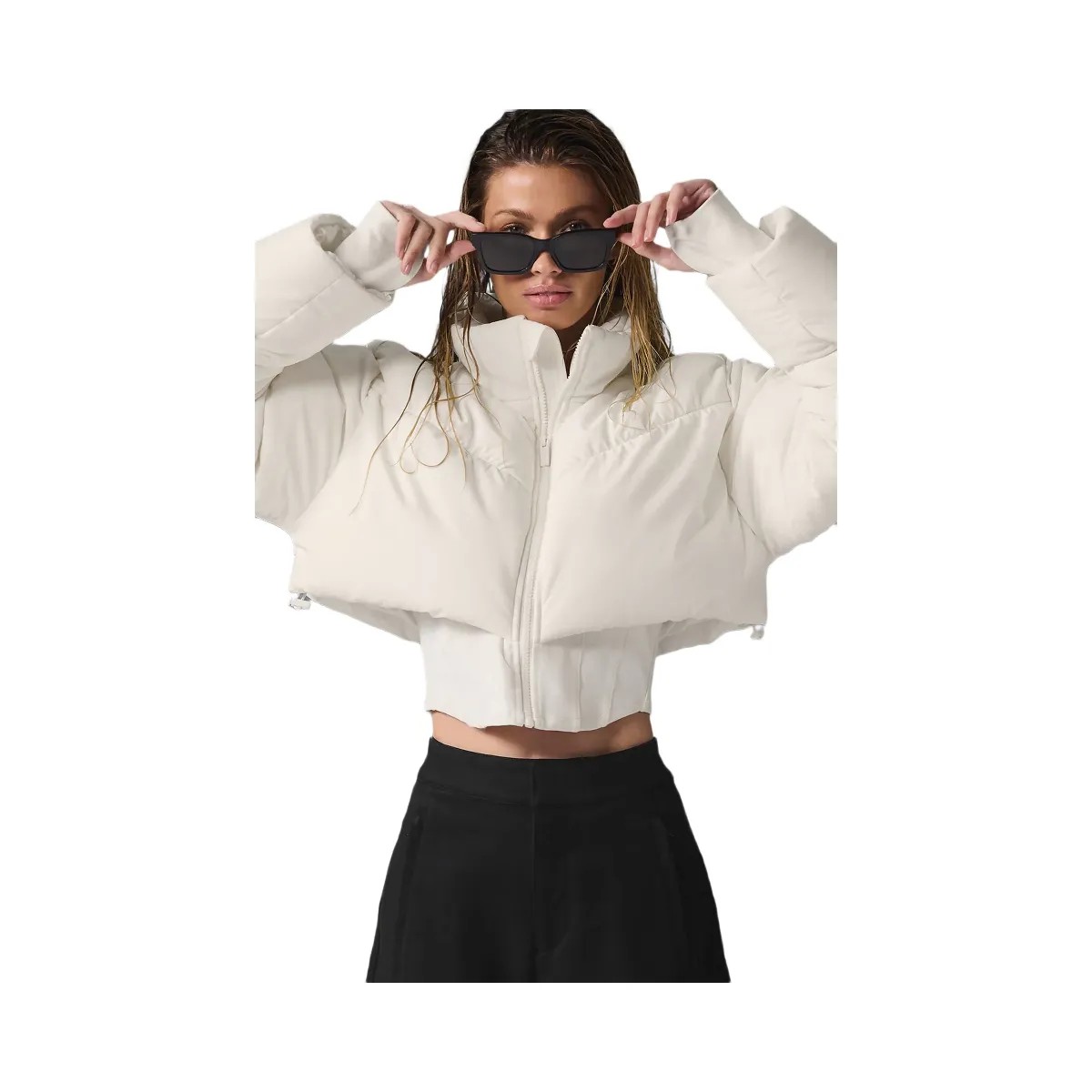 Alo Women's Main Act Corset Puffer - Ivory - HypeFly India View 4