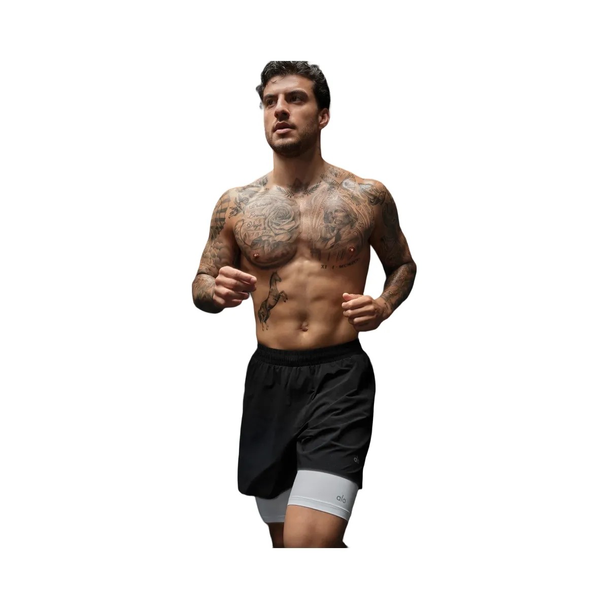 Alo Men's 5" Traction Running Short - Black - HypeFly India View 3