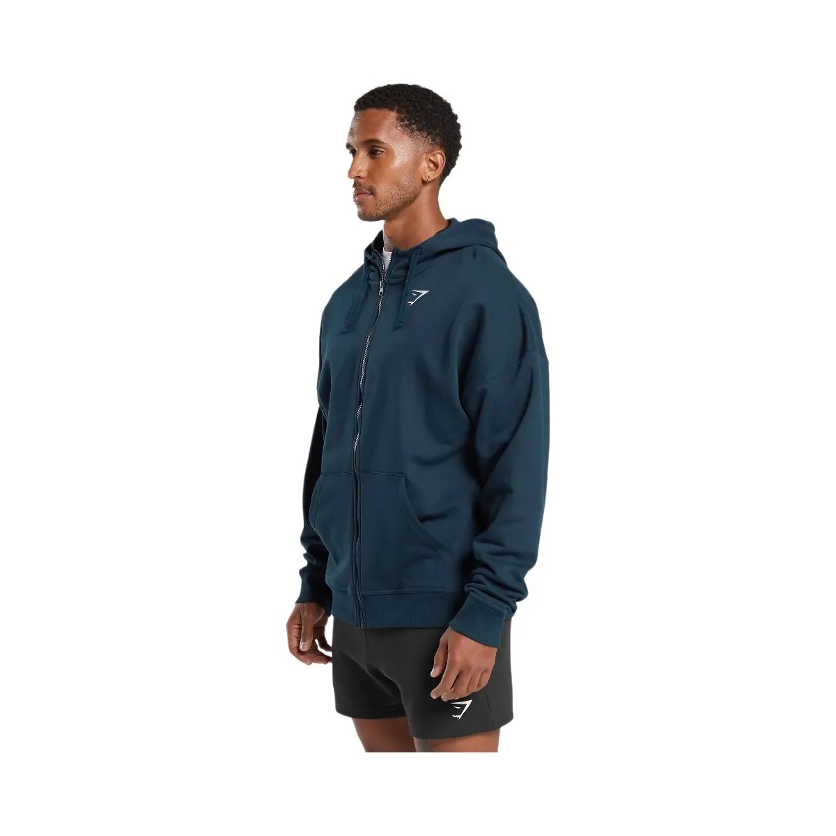 Gymshark Crest Oversized Zip Up Hoodie - Navy - HypeFly India View 3