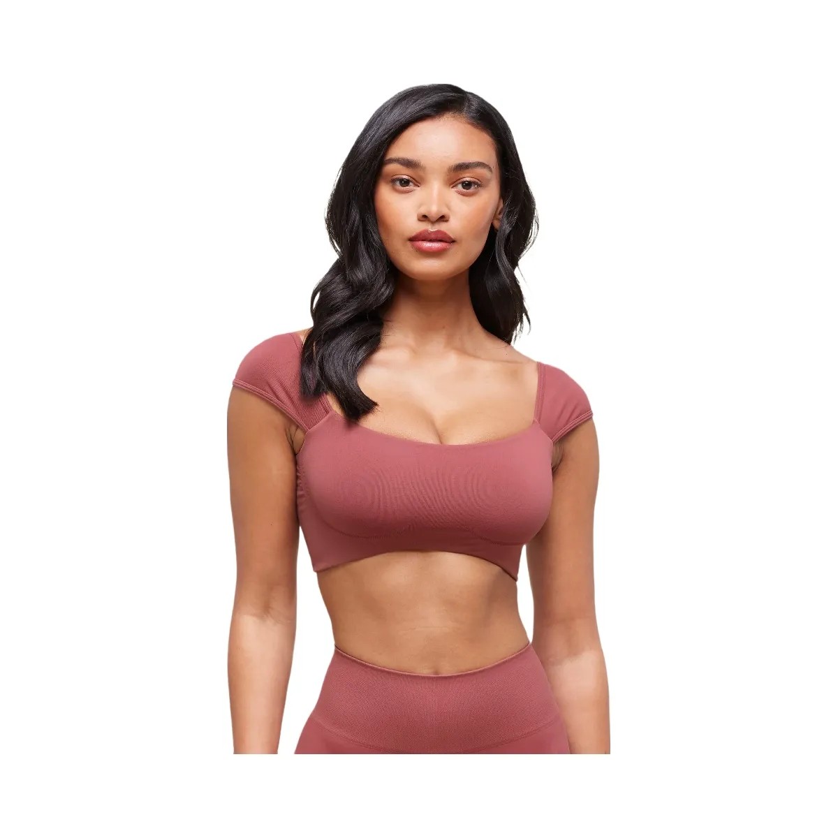 Gymshark Soft Sculpt Cap Sleeve Bralette - Washed Berry Pink - HypeFly India View 6