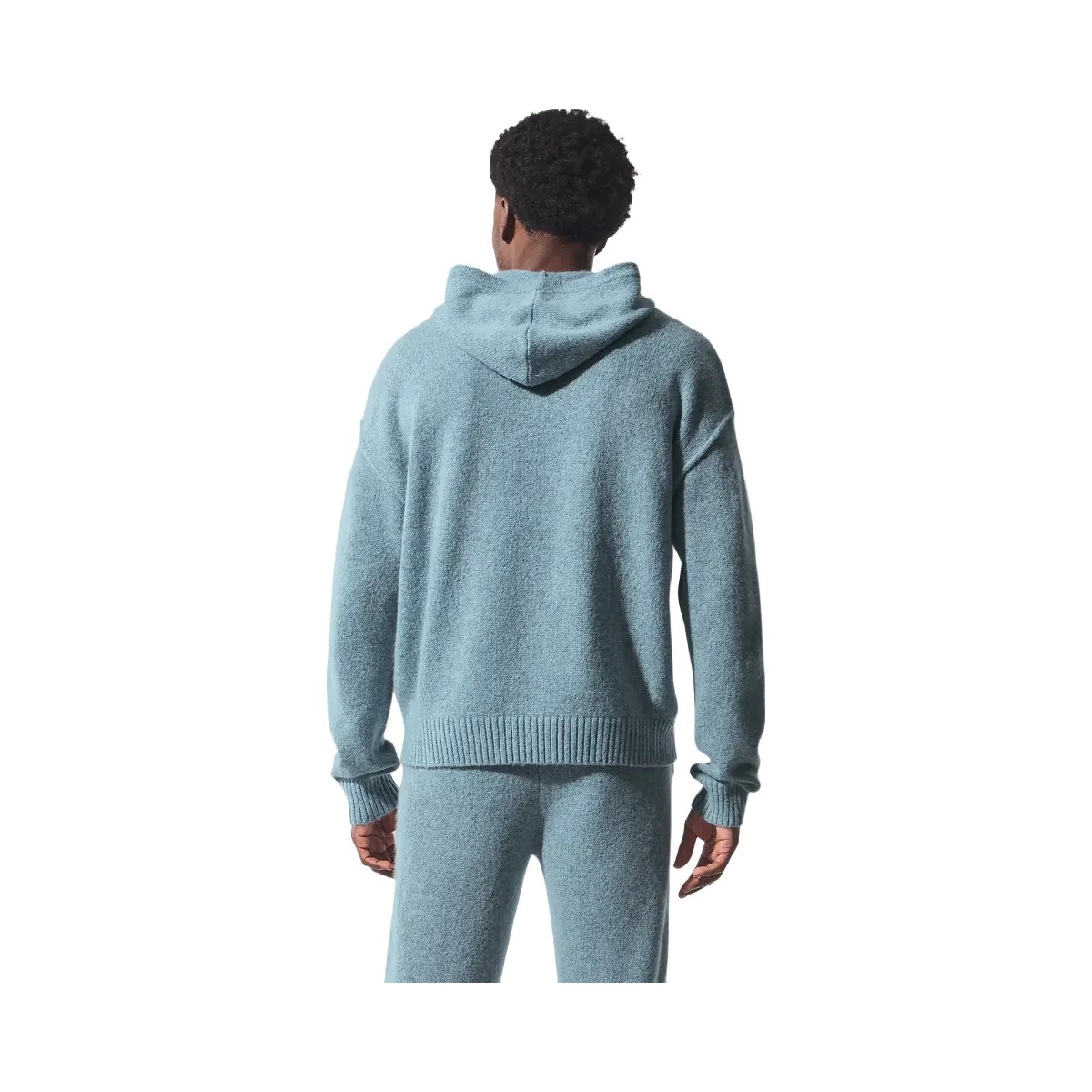 Alo Men's Wool Cashmere New Class Hoodie - Celestial Blue Granite Heather - HypeFly India View 3