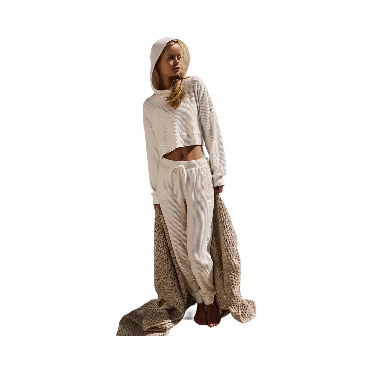 Alo Women's Muse Sweatpant - Ivory - HypeFly India View 6