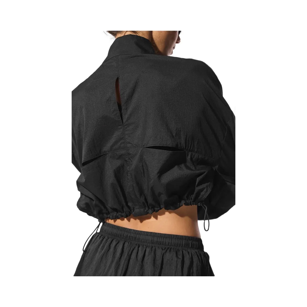Alo Women's Cropped 1/4 Zip Aerial Pullover - Black - HypeFly India View 3