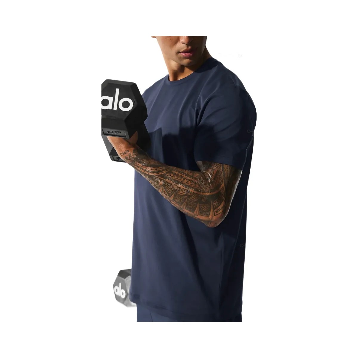 Alo Men's Conquer Reform Crewneck Short Sleeve - Navy - HypeFly India View 2