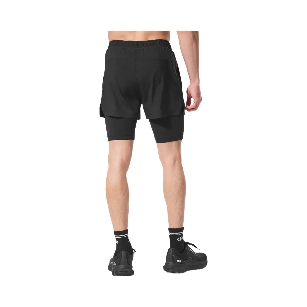 Alo Men's 5" Revival 2-In-1 Short - Black/Black - HypeFly India View 5