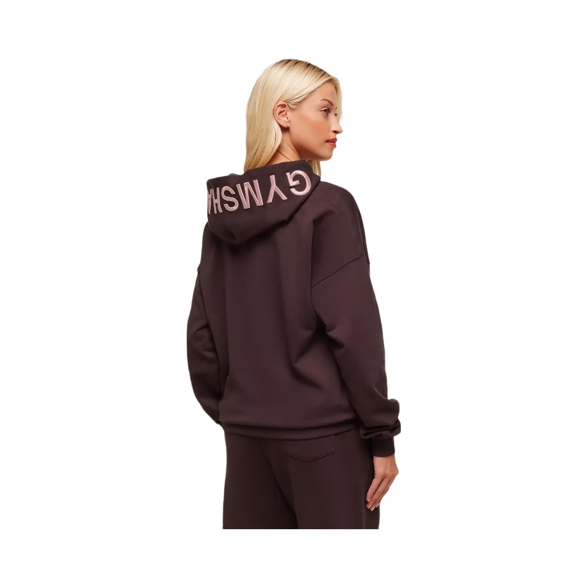 Gymshark Embroidered Zip Up Hoodie - Cherry Purple - HypeFly India View 2