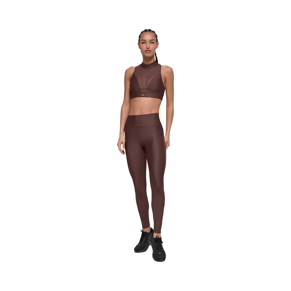 Alo Women's Airlift Mesh Infatuation Bra - Brownstone - HypeFly India View 1