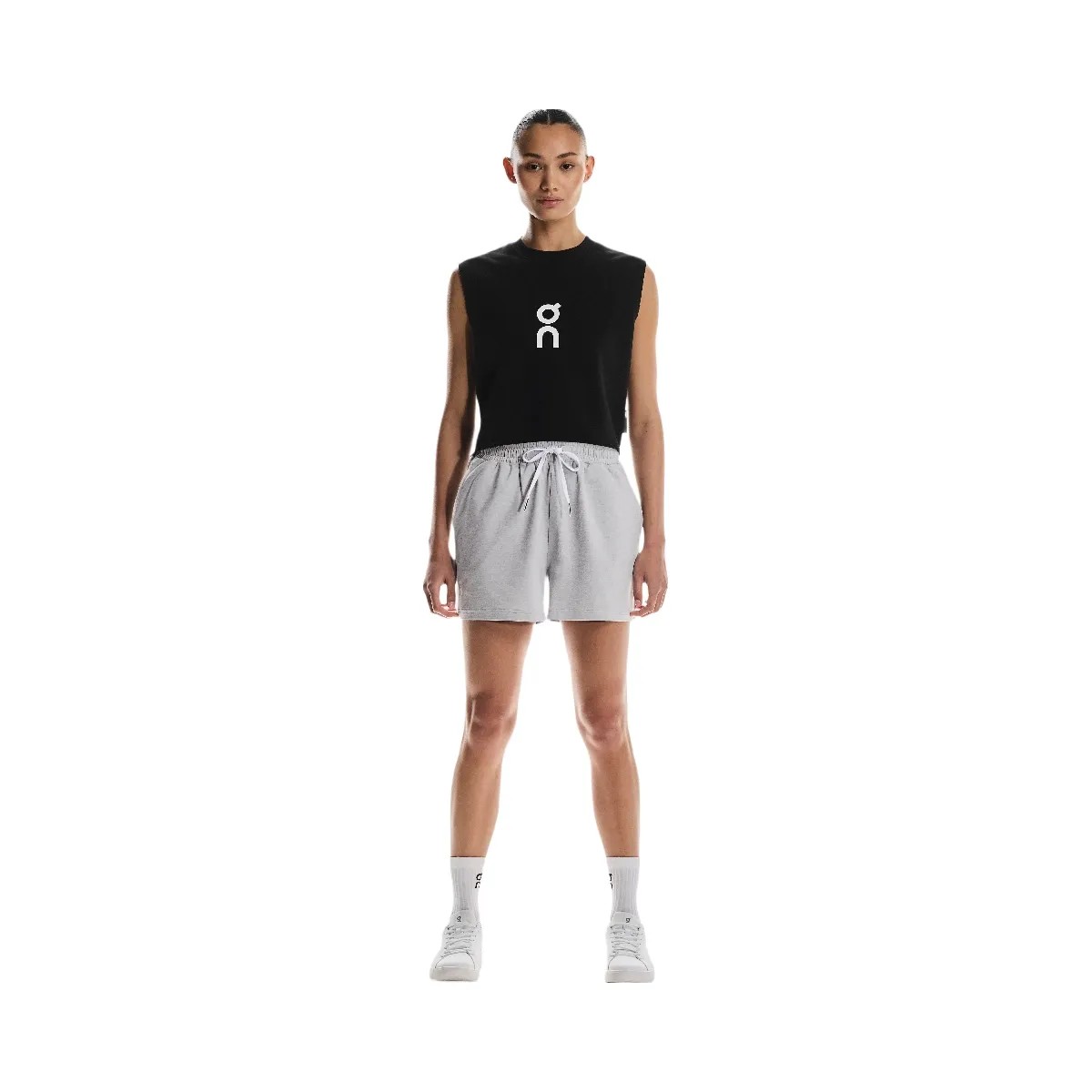 On Courtside Shorts Gravel - HypeFly India View 5