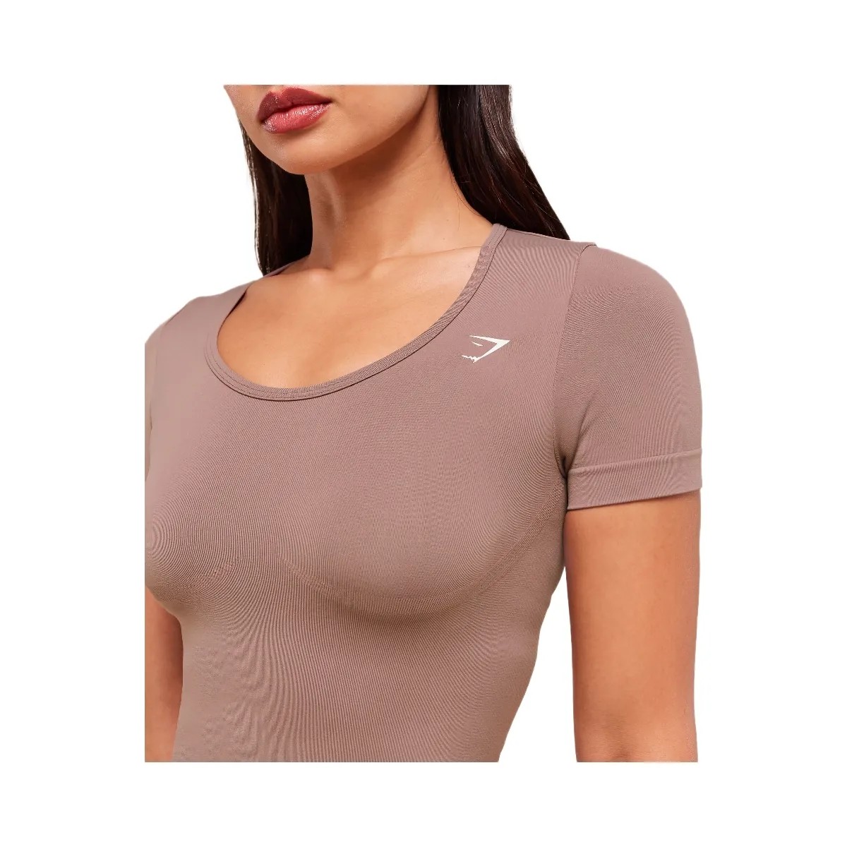 Gymshark Everyday Seamless Tight Fit Crew Neck Tee - Chestnut Pink - HypeFly India View 4