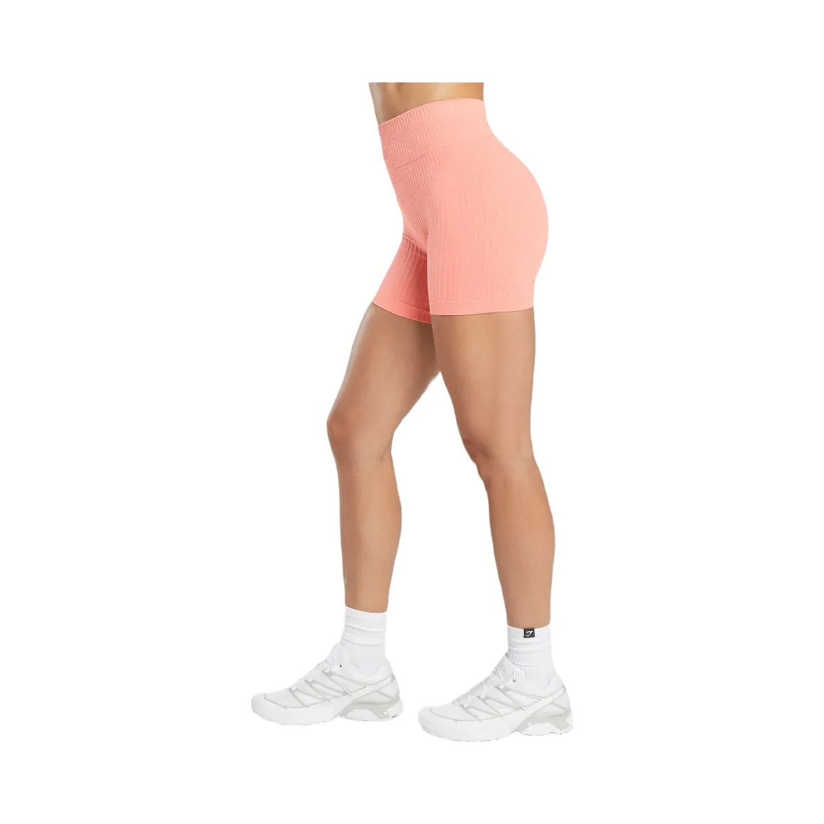 Gymshark Luxe Seamless Shorts - Muted Coral Marl - HypeFly India View 3