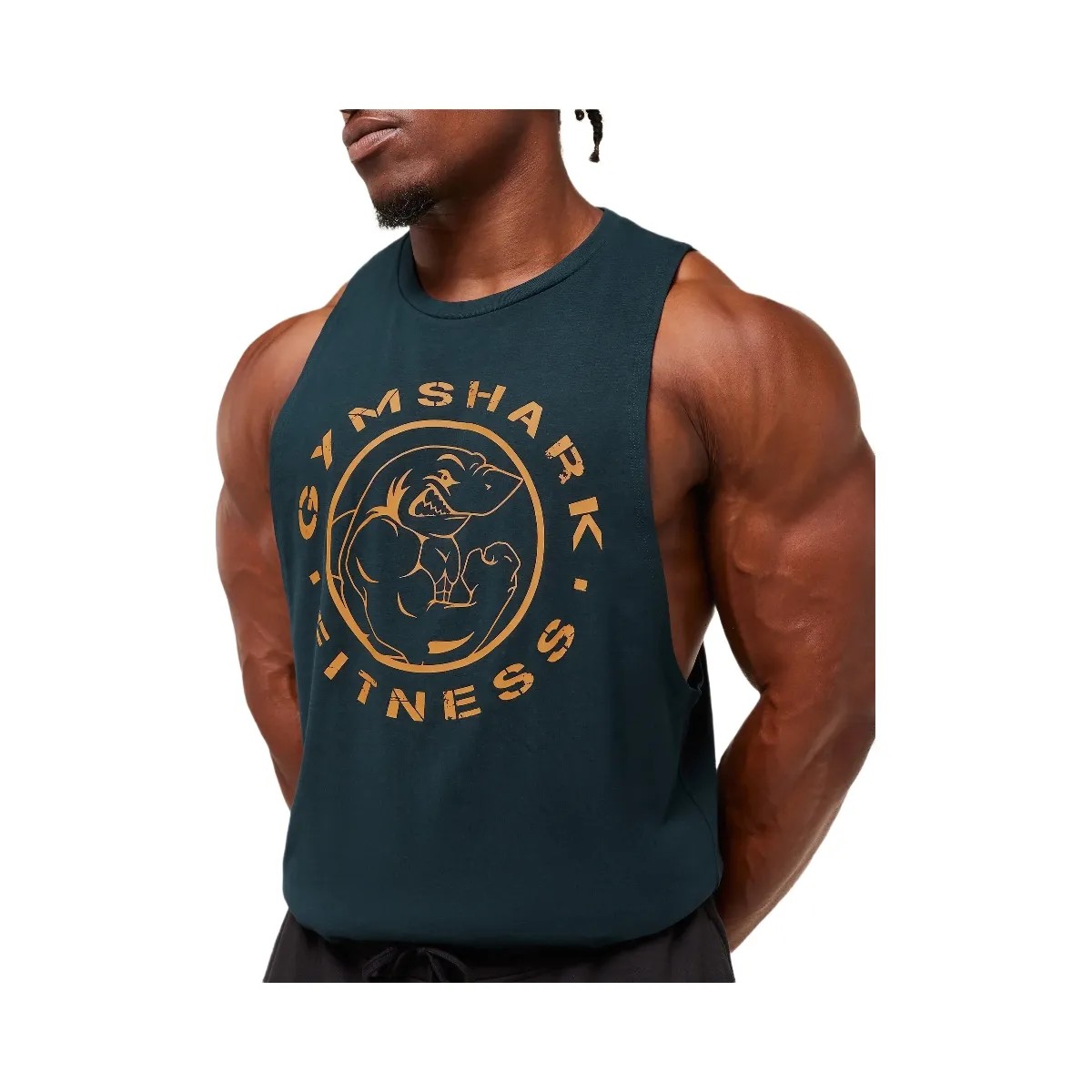 Gymshark Legacy Drop Arm Tank - Deep Petrol Blue - HypeFly India View 4