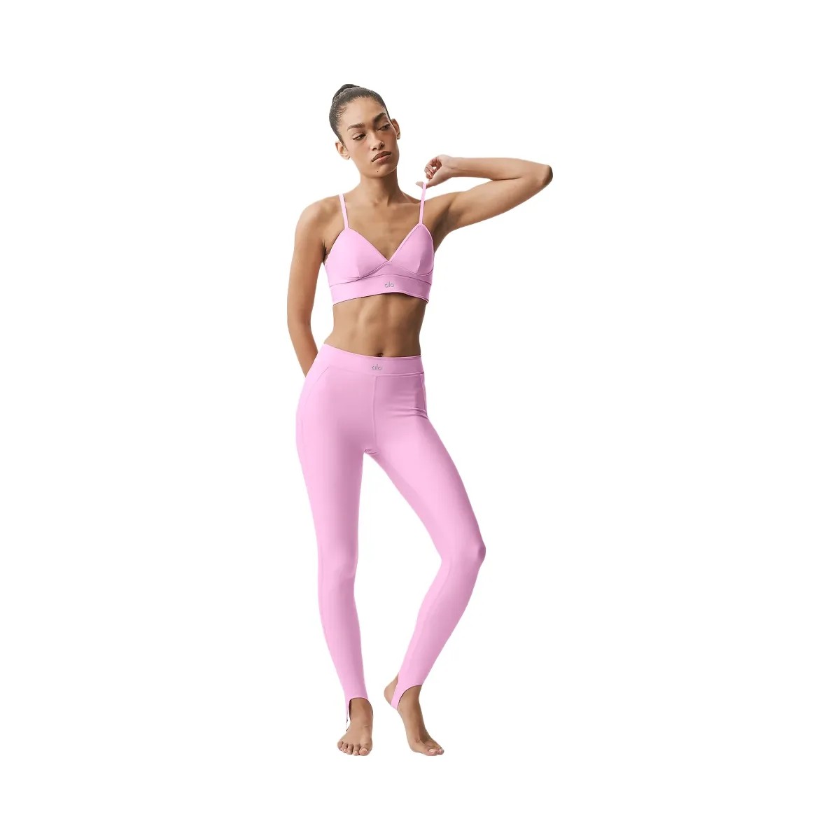 Alo Women's Airlift High-Waist Love Language Stirrup Legging - Candy Heart Pink - HypeFly India View 5
