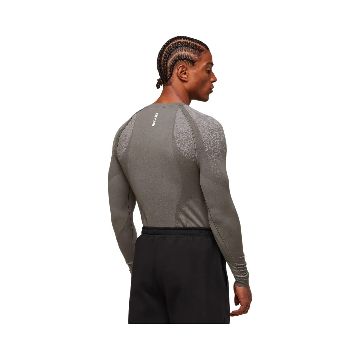 Gymshark Shadow Seamless Long Sleeve T-Shirt - Meteor Grey - HypeFly India View 3
