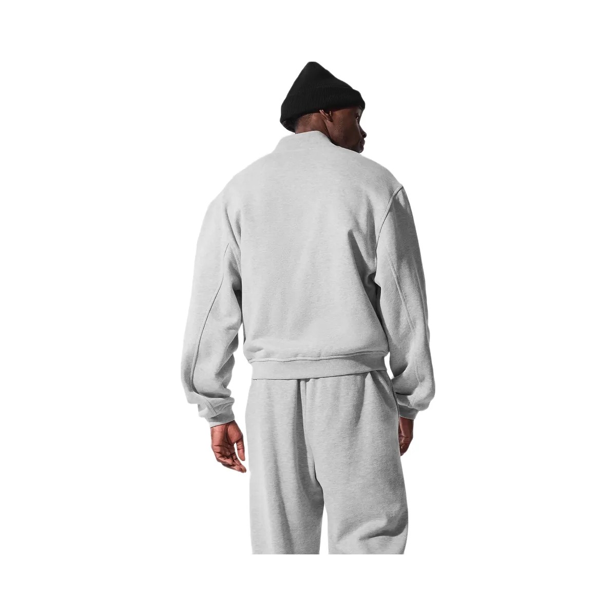 Alo Men's Renown Varsity Jacket - Athletic Heather Grey - HypeFly India View 4