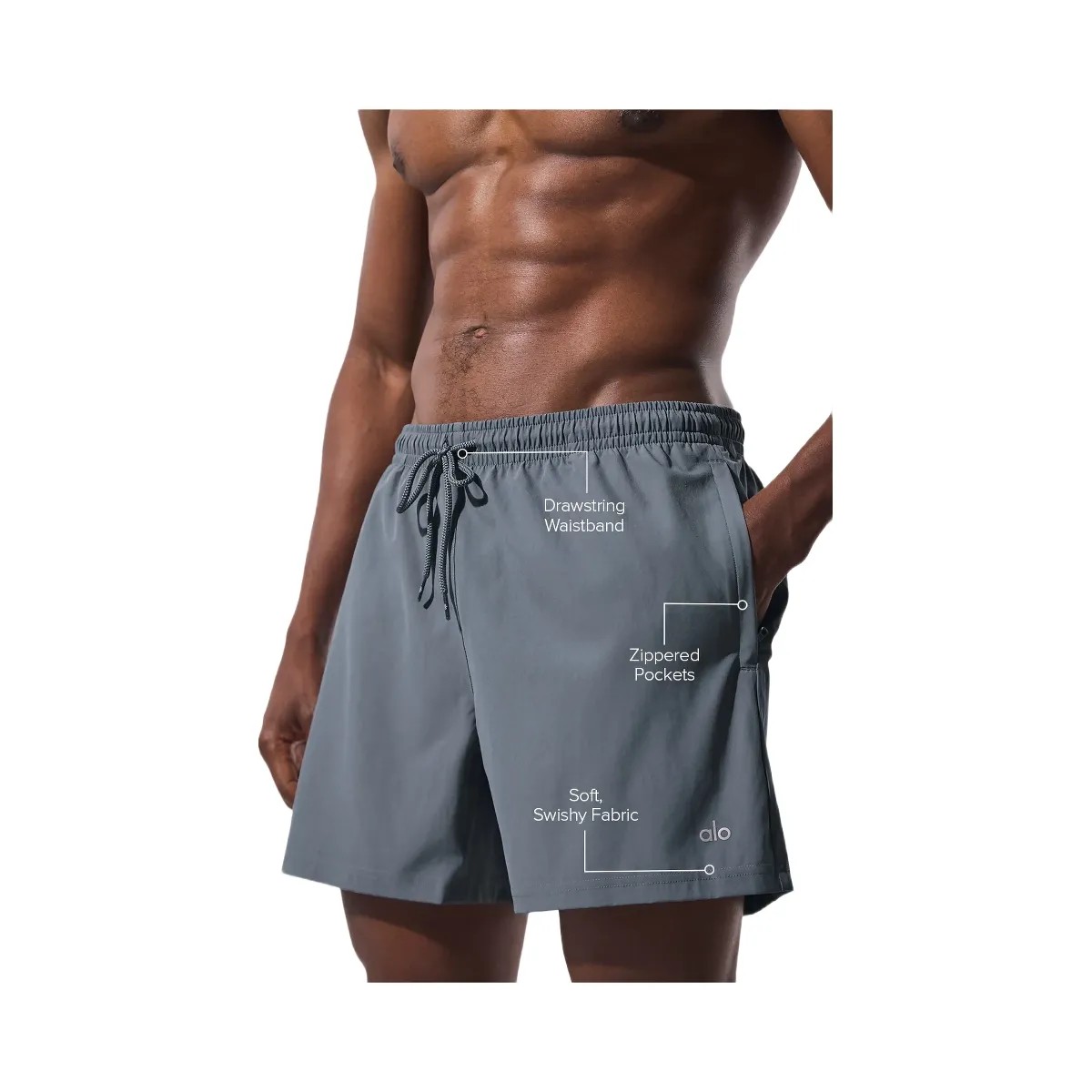 Alo Men's 5" Circuit Short - Steel Grey - HypeFly India View 2