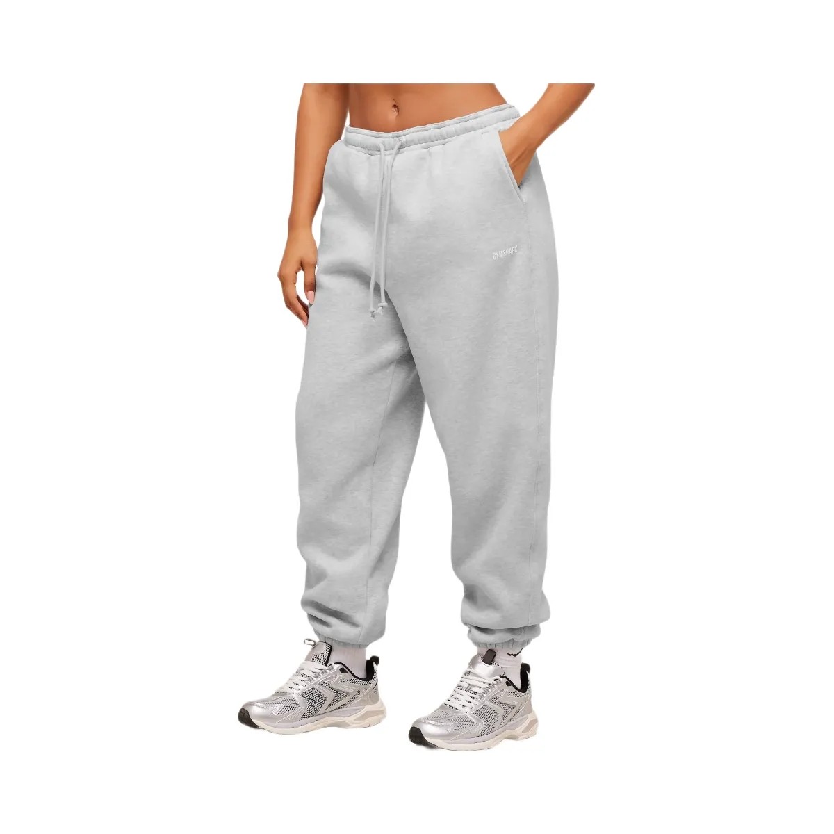 Gymshark Cosy Luxe Cuffed Joggers - Soft Grey Marl - HypeFly India View 2