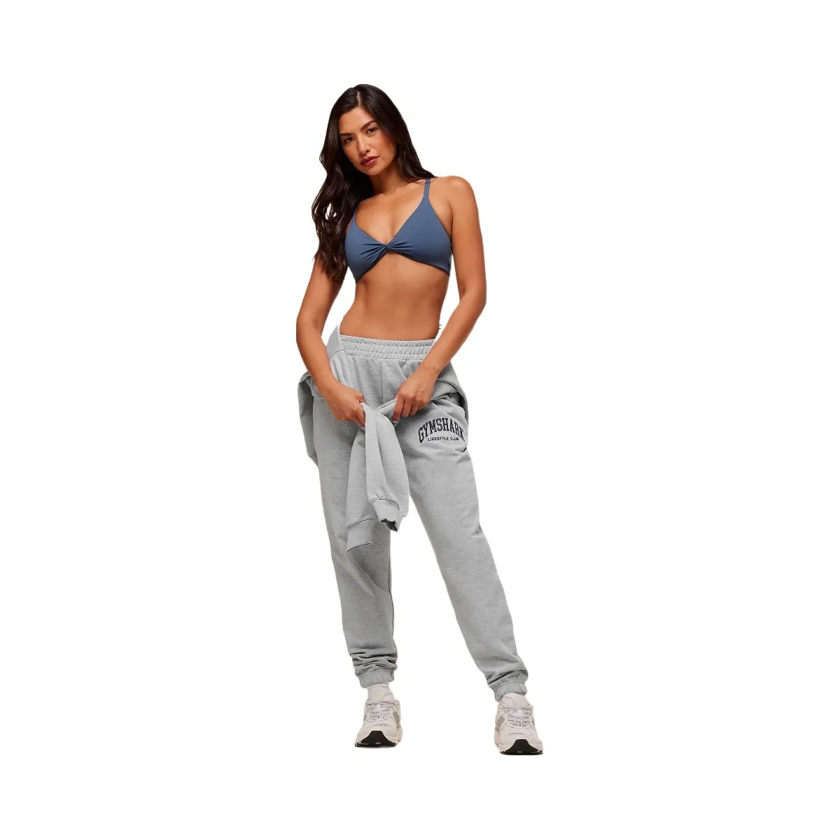 Gymshark Collegiate Graphic Joggers - Light Grey Core Marl - HypeFly India View 3
