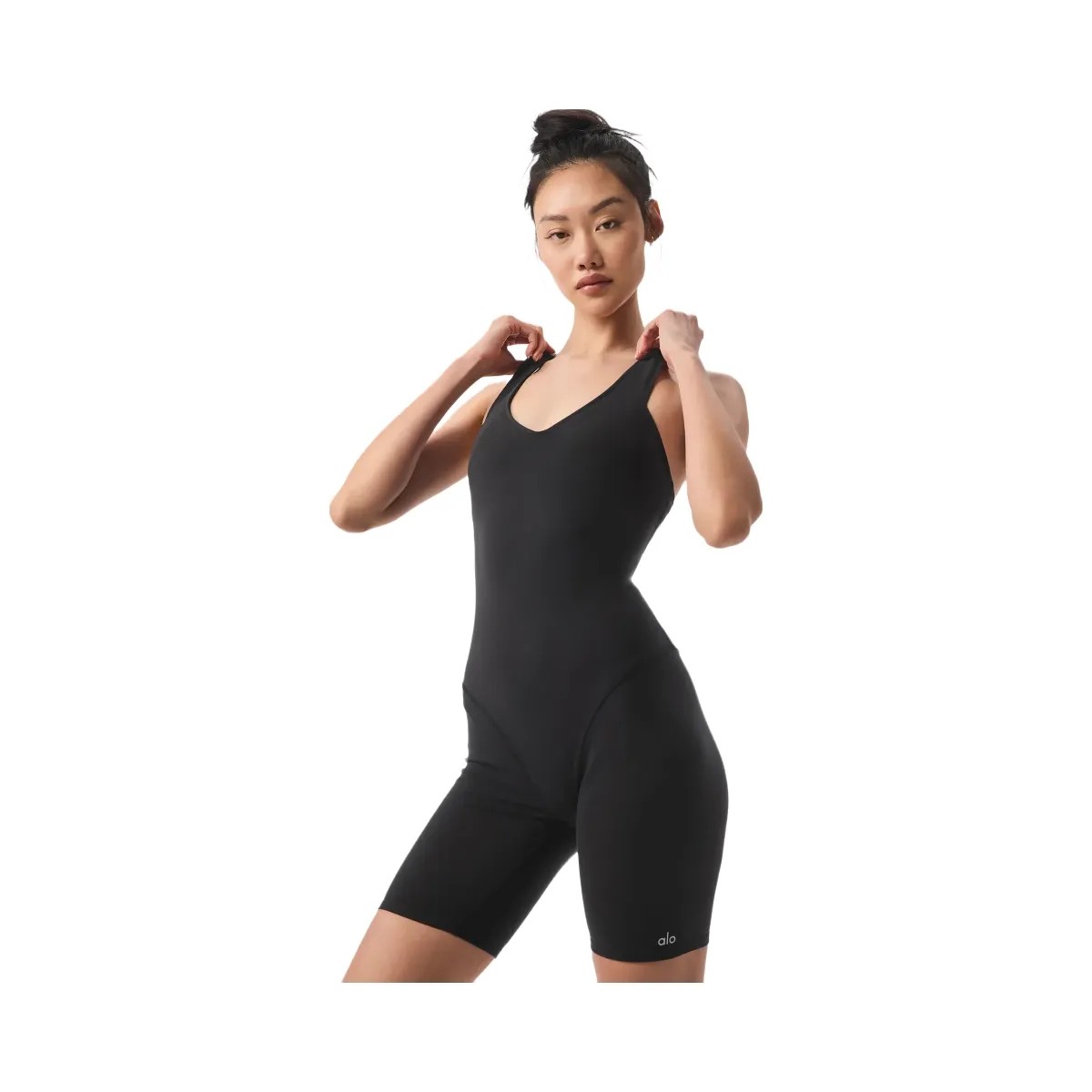Alo Women's Airbrush Real Onesie - Black - HypeFly India View 4