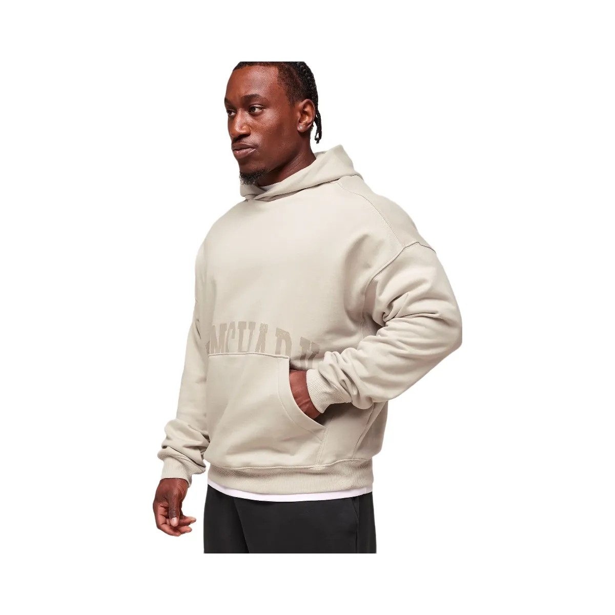 Gymshark Pocket Graphic Hoodie - Pebble Grey - HypeFly India View 5