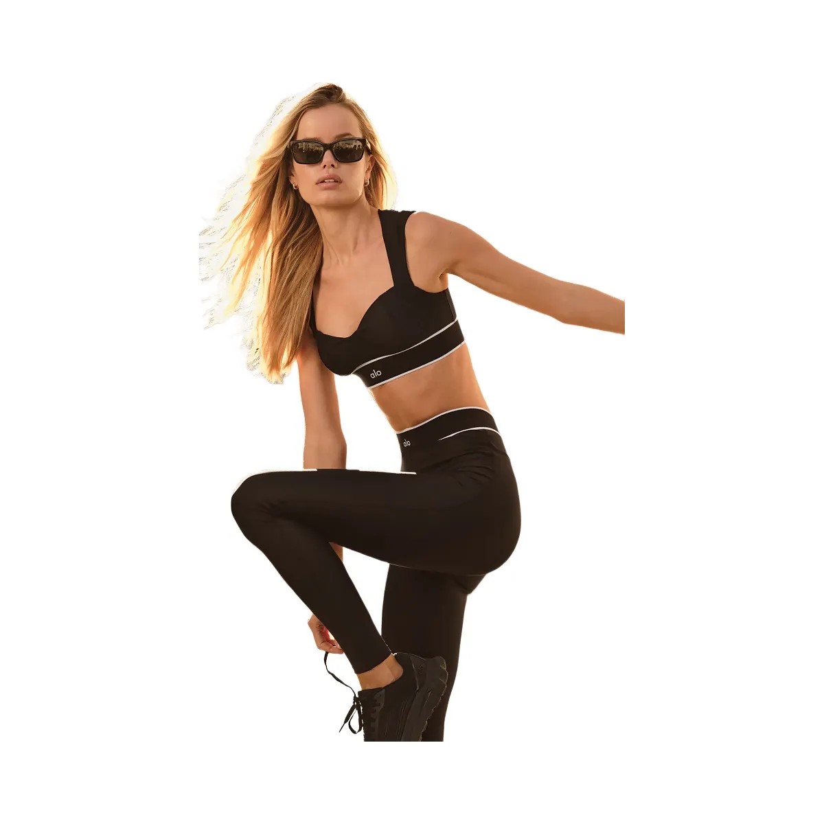 Alo Women's Airlift High-Waist Alignment Legging - Black/White - HypeFly India View 5