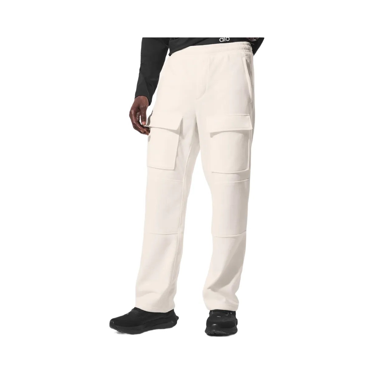 Alo Men's Polar Fleece Ridge Cargo Pants - Ivory - HypeFly India View 3
