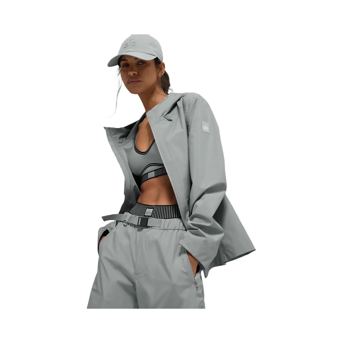 Alo Women's Alpha Shell Jacket - Lunar Grey - HypeFly India View 1