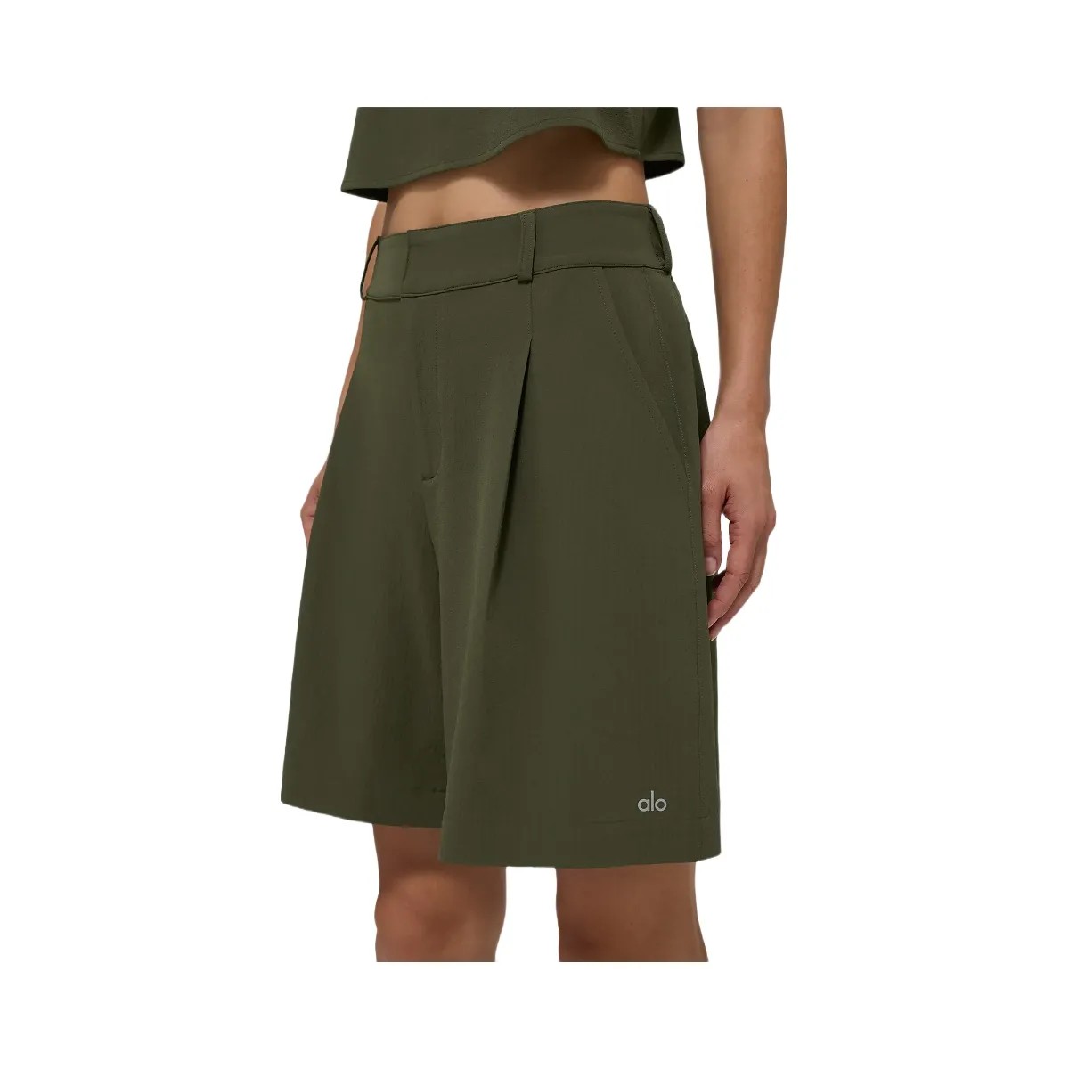 Alo Women's High-Waist Dreamscape Short - Green Olive - HypeFly India View 1