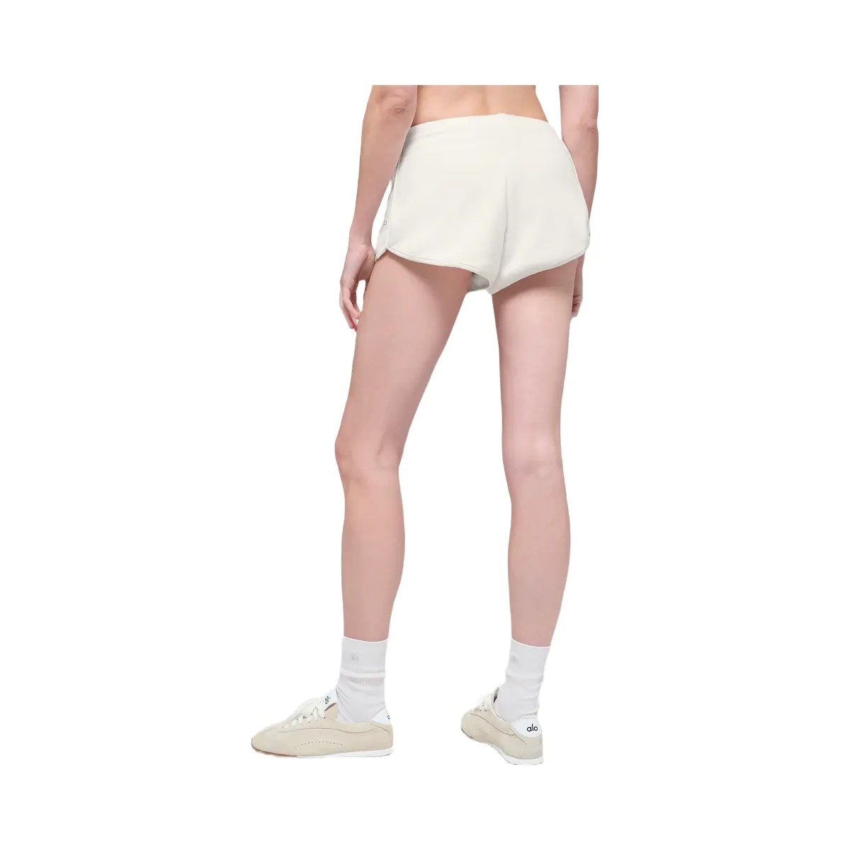 Alo Women's Polar Fleece Retreat Short - Ivory - HypeFly India View 3