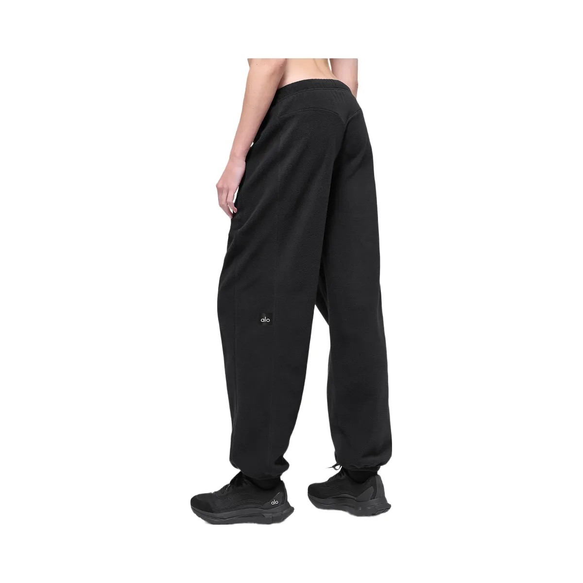 Alo Women's Polar Fleece High-Waist Retreat Jogger - Black - HypeFly India View 4