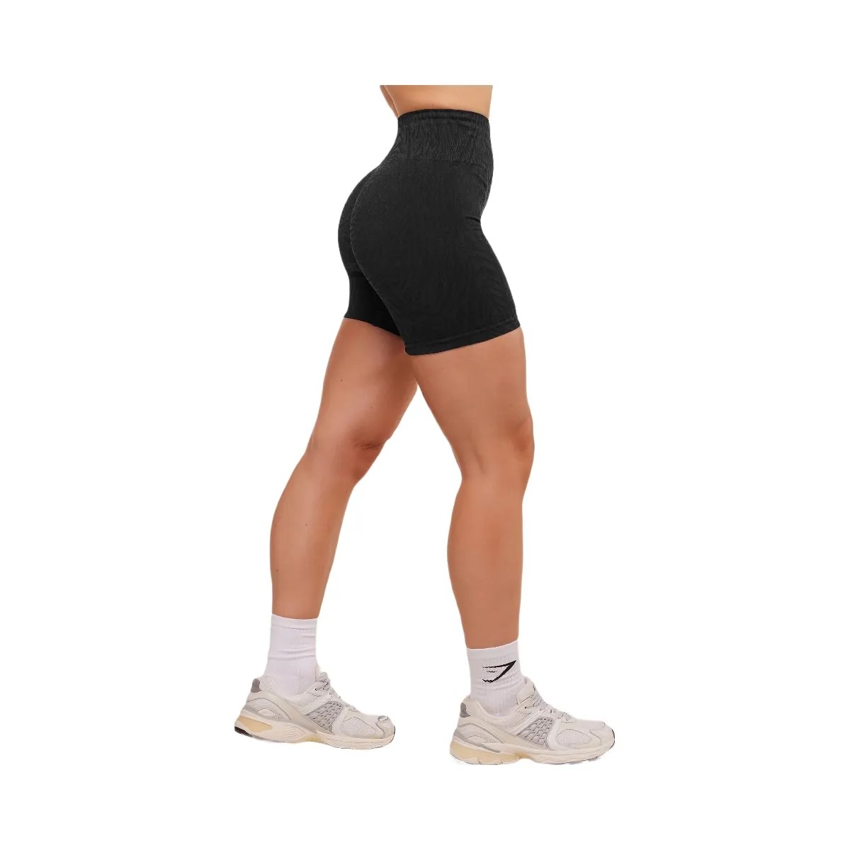 Gymshark Adapt Animal Seamless Shorts - Black/Asphalt Grey - HypeFly India View 3