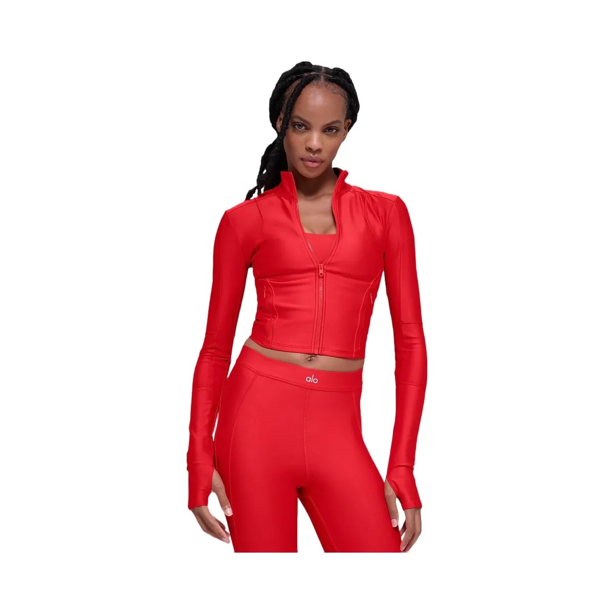 Alo Women's Airlift Ignite Zip Up Jacket - Bright Red - HypeFly India View 1