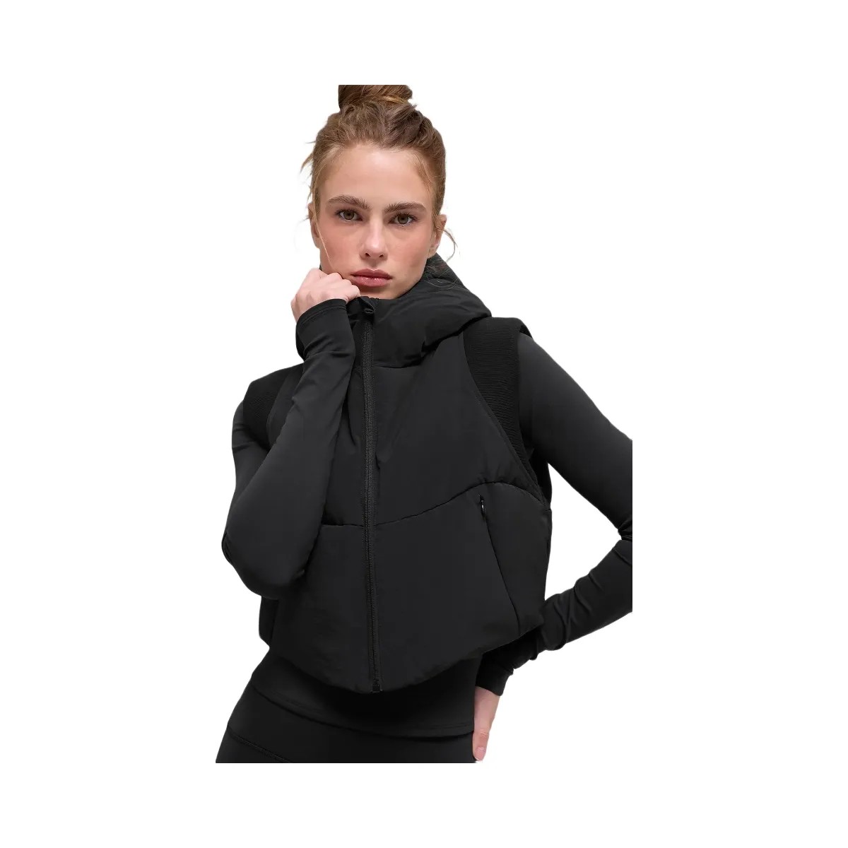 Alo Women's Fast Lane Puffer Vest - Black - HypeFly India View 1