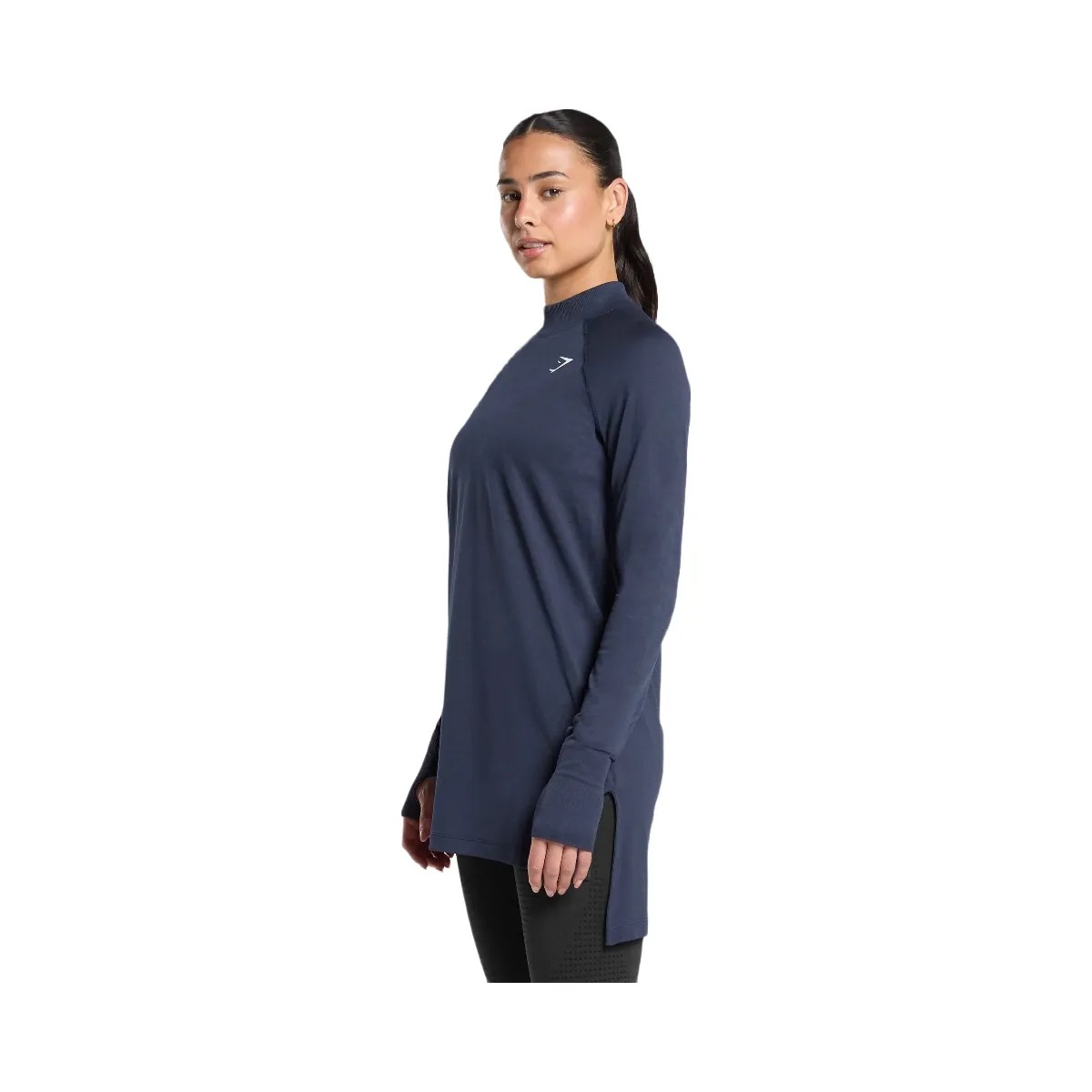 Gymshark Vital Long Line Top - Heavy Blue Marl - HypeFly India View 3