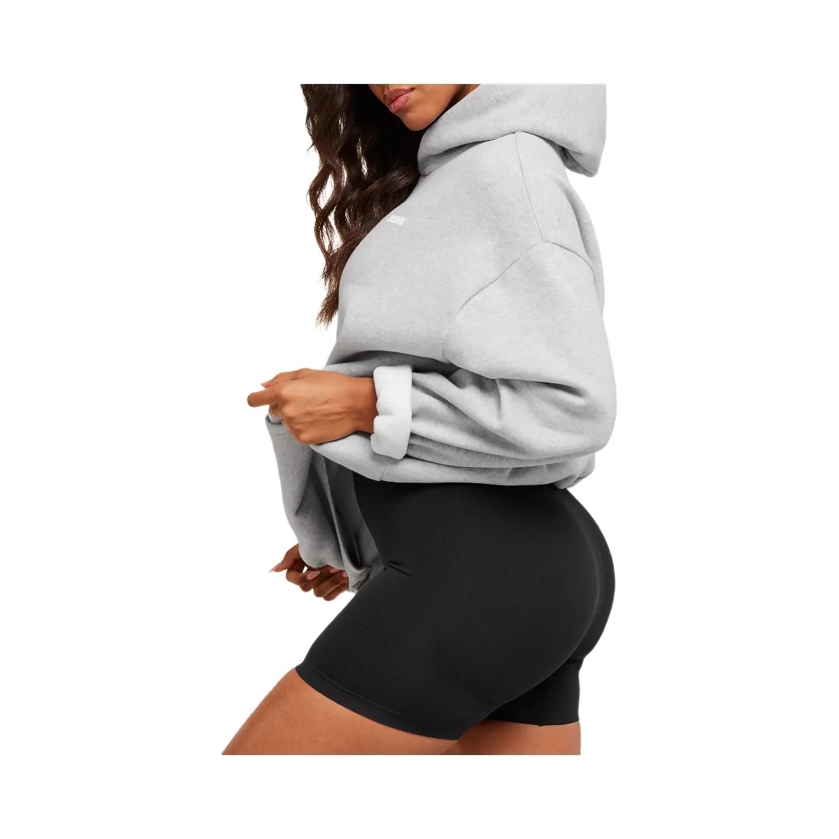 Gymshark Cosy Luxe Hoodie - Soft Grey Marl - HypeFly India View 4