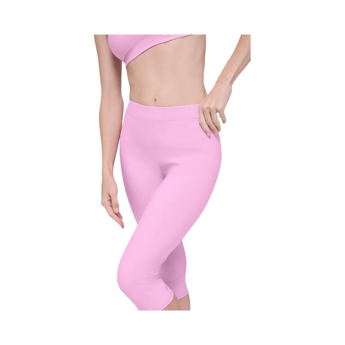 Alo Women's soft High-Waist Iconic 90's Capri - Candy Heart Pink - HypeFly India View 3