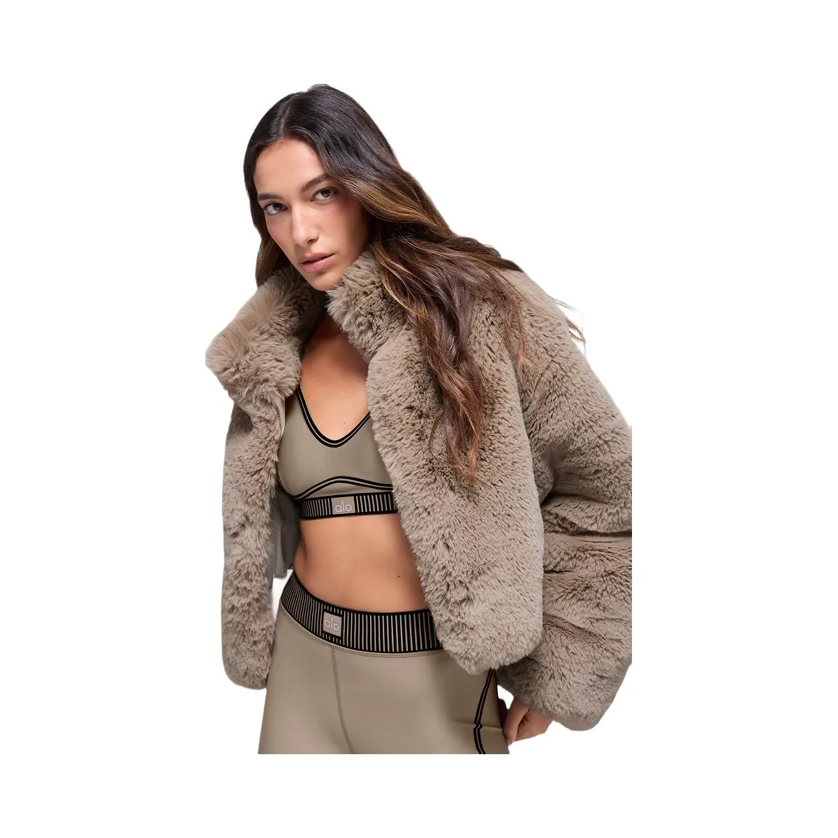 Alo Women's Faux Fur Allure Jacket - Oat - HypeFly India View 2